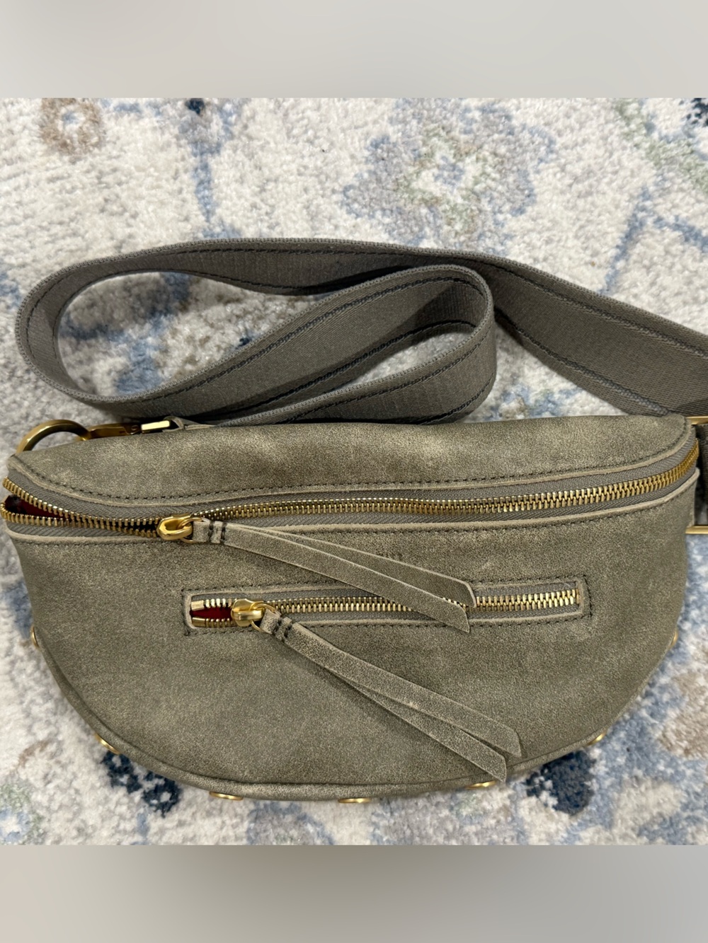 Hammitt Suede Crossbody Belt Bag in Olive